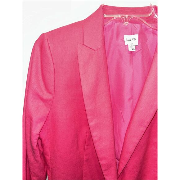 J. CREW RE-IMAGINED COLLECTION Blazer Linen Blend 1 Button Women’s 8 Pink - Picture 2 of 16